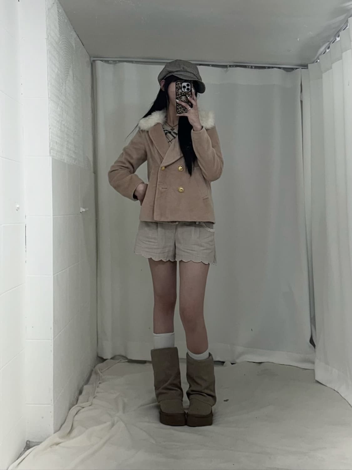 버버리 오픈숄더 니트 니혼진 라떼 히메 갸루 코디세트 상품이미지2