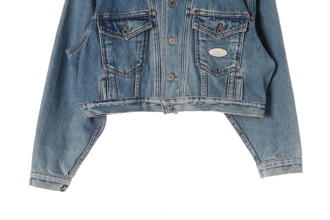 리바이스 빈티지 골드 메달리온 크롭 데님 트러커 L 상품이미지4