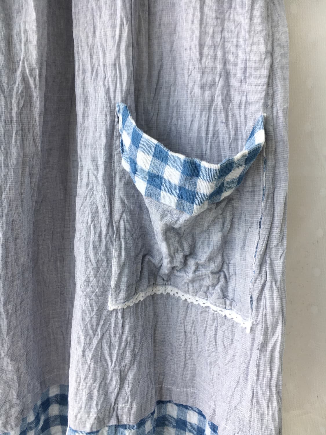 [Hand Made] 핸드메이드 블루 체크 레이어드 원피스 모리걸 상품이미지6