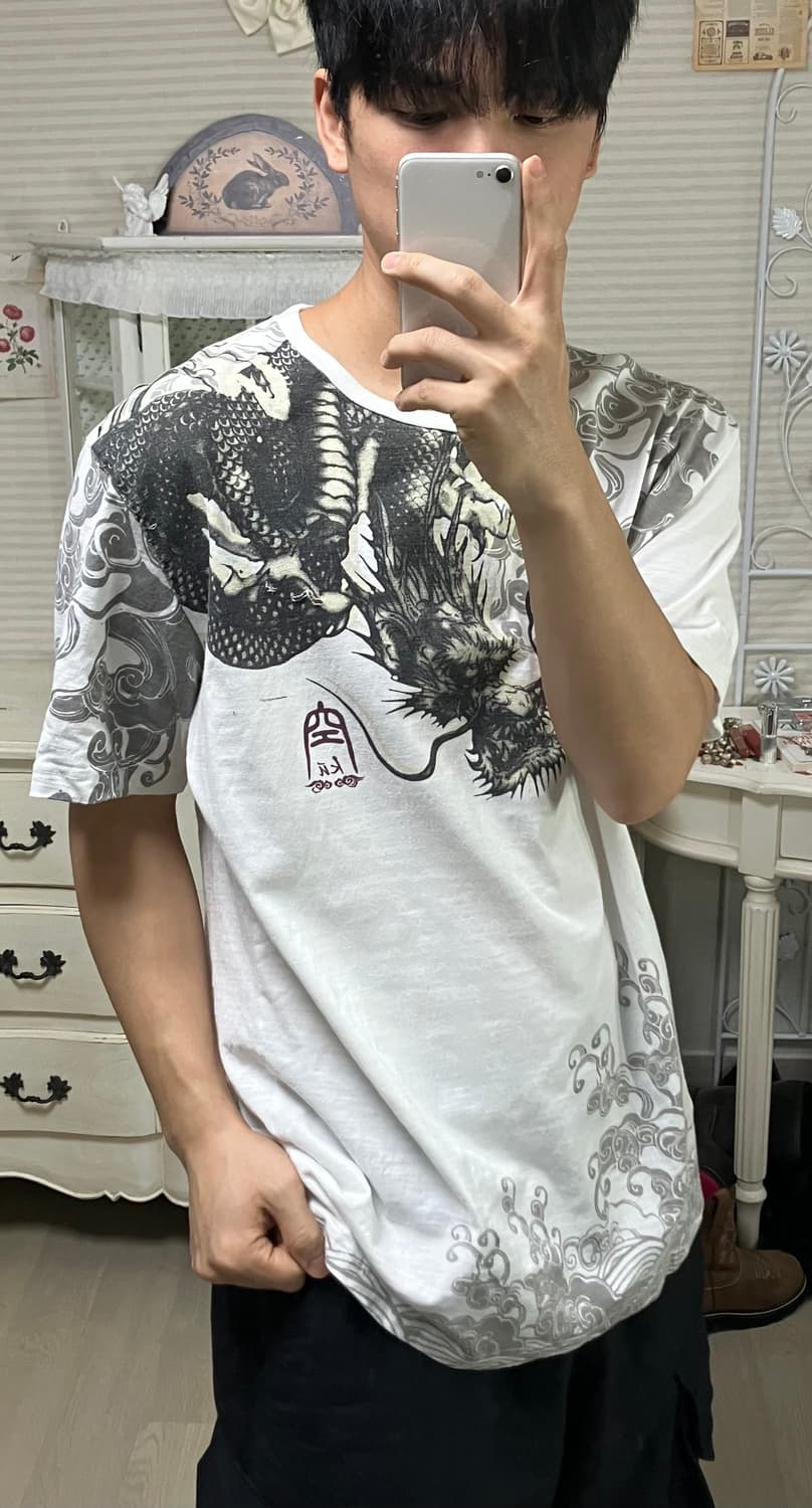 빈티지 오리엔탈 드래곤 반팔 o-893 y2k 스트릿 모리 갸루 일본빈티 상품이미지2