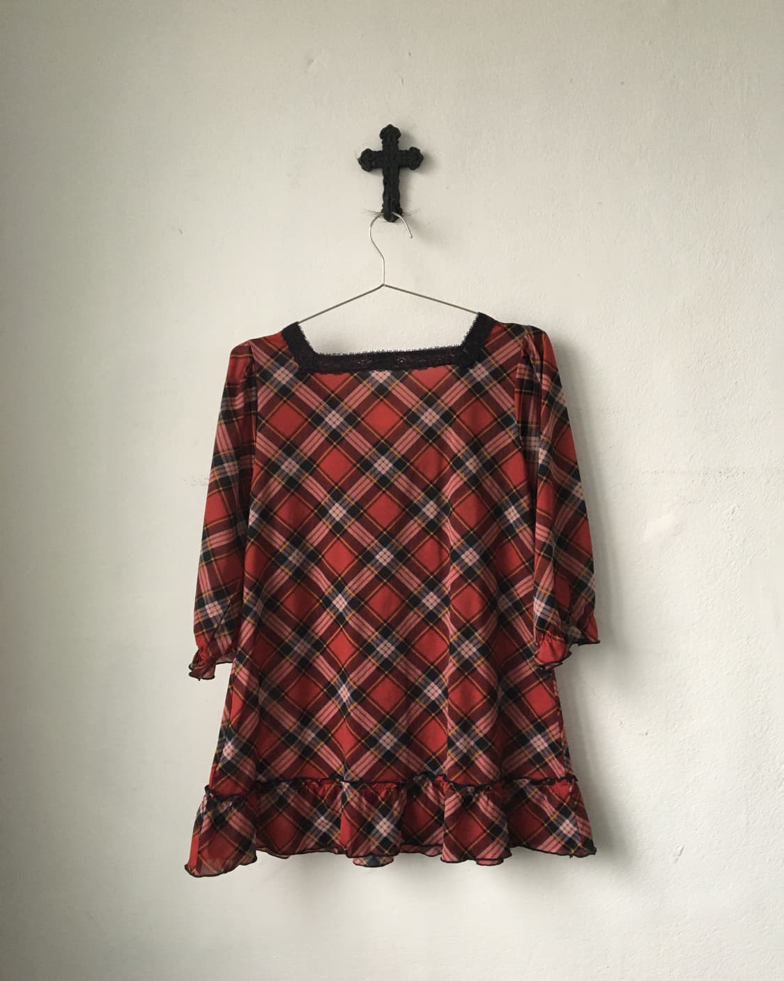 Check pattern blouse 상품이미지2