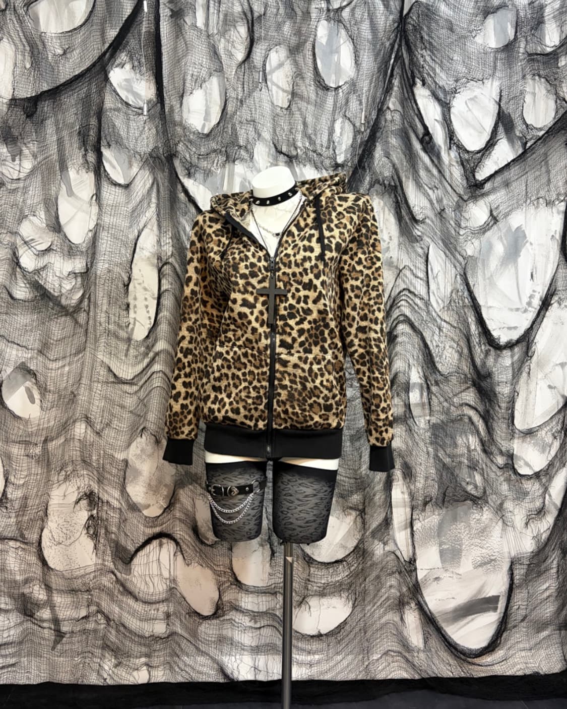 00's Onegyaru Leopard hoodie zip up 상품이미지1