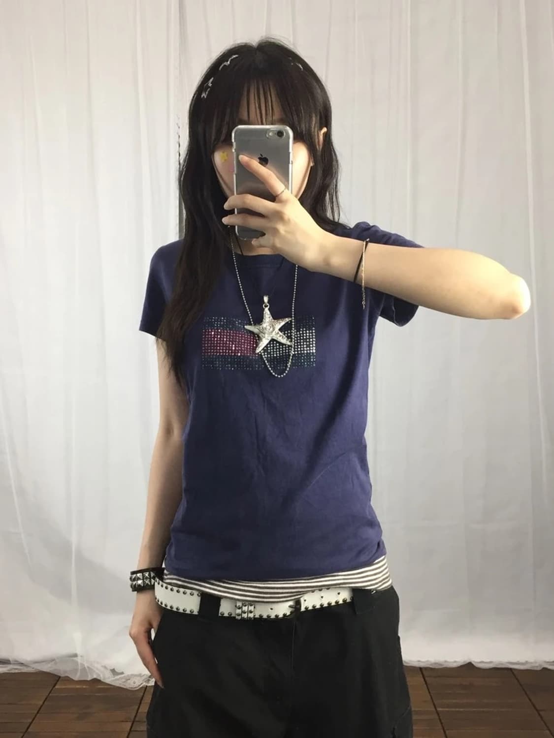 00s Hilfiger Denim Flag Baby Tee 상품이미지1