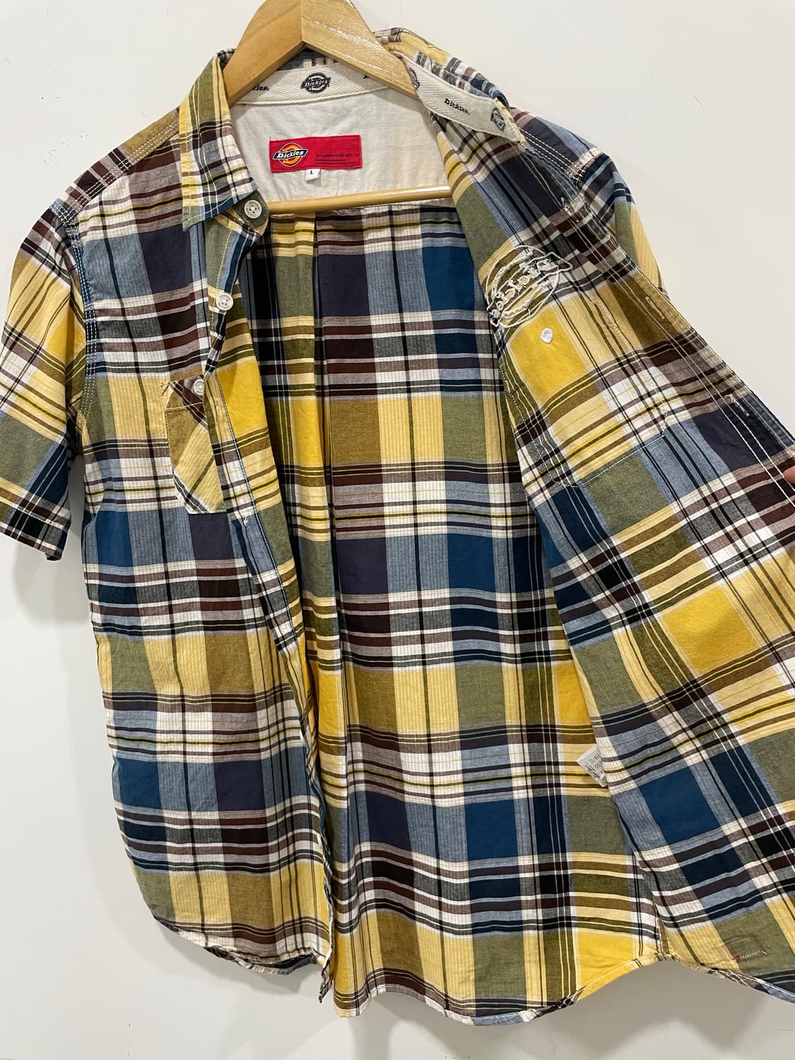 Dickies 디키즈 자수로고 체크 반팔셔츠 상품이미지6