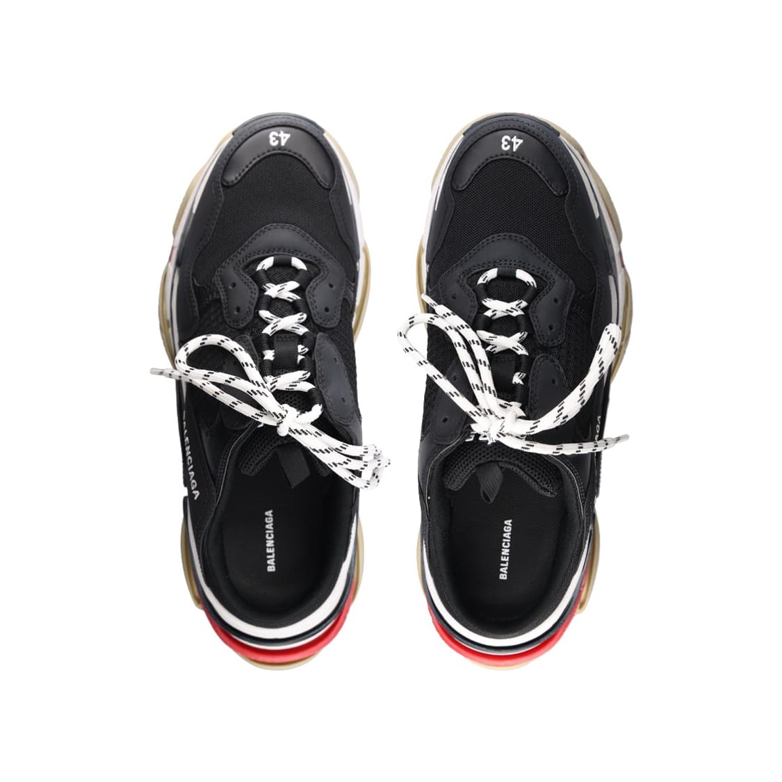 발렌시아가 755687 트리플 S 뮬 블랙 레더 매쉬 레드 43 상품이미지3