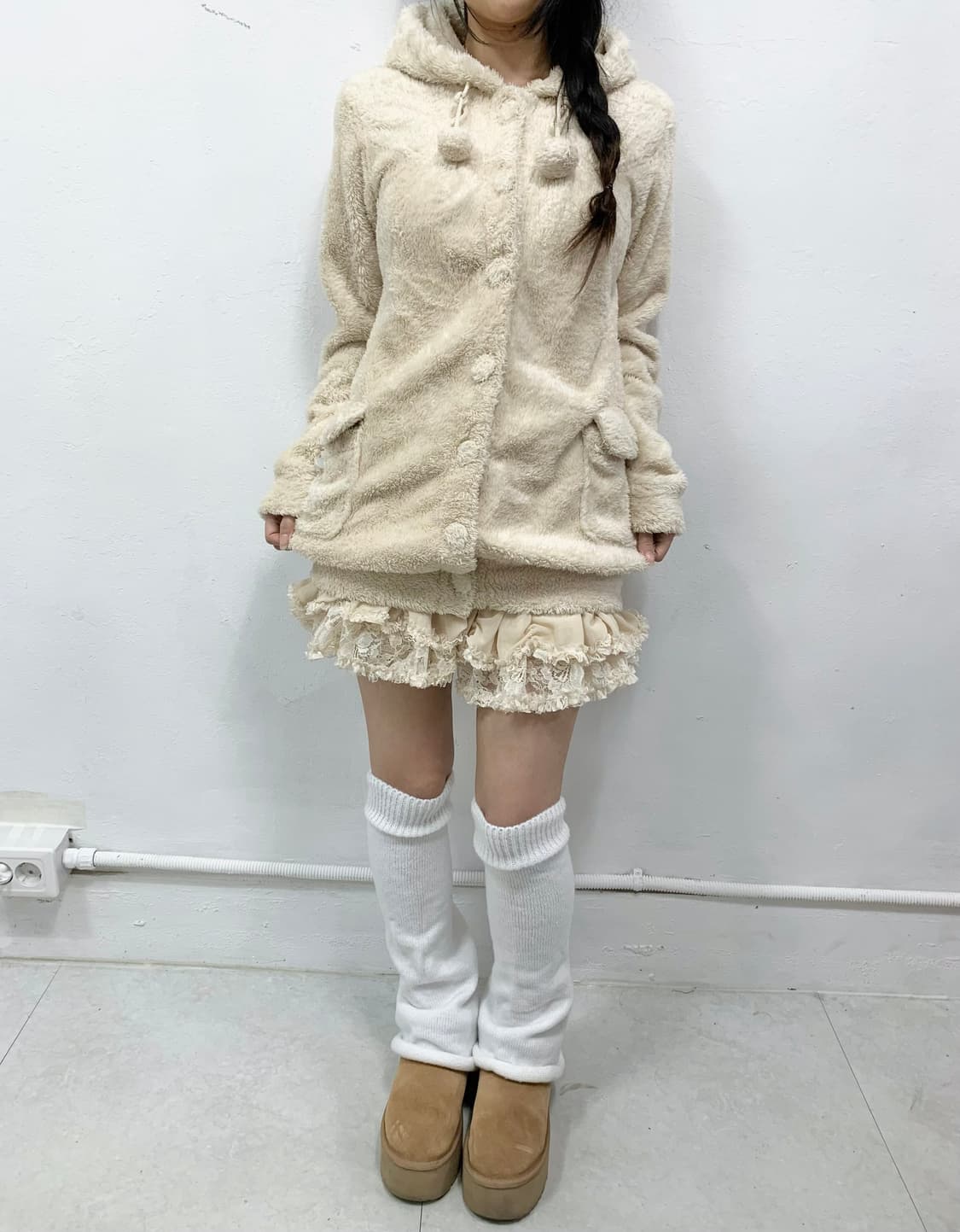 [CUTIE] 폭닥 코리락쿠마 폼폼이 후드 상품이미지3