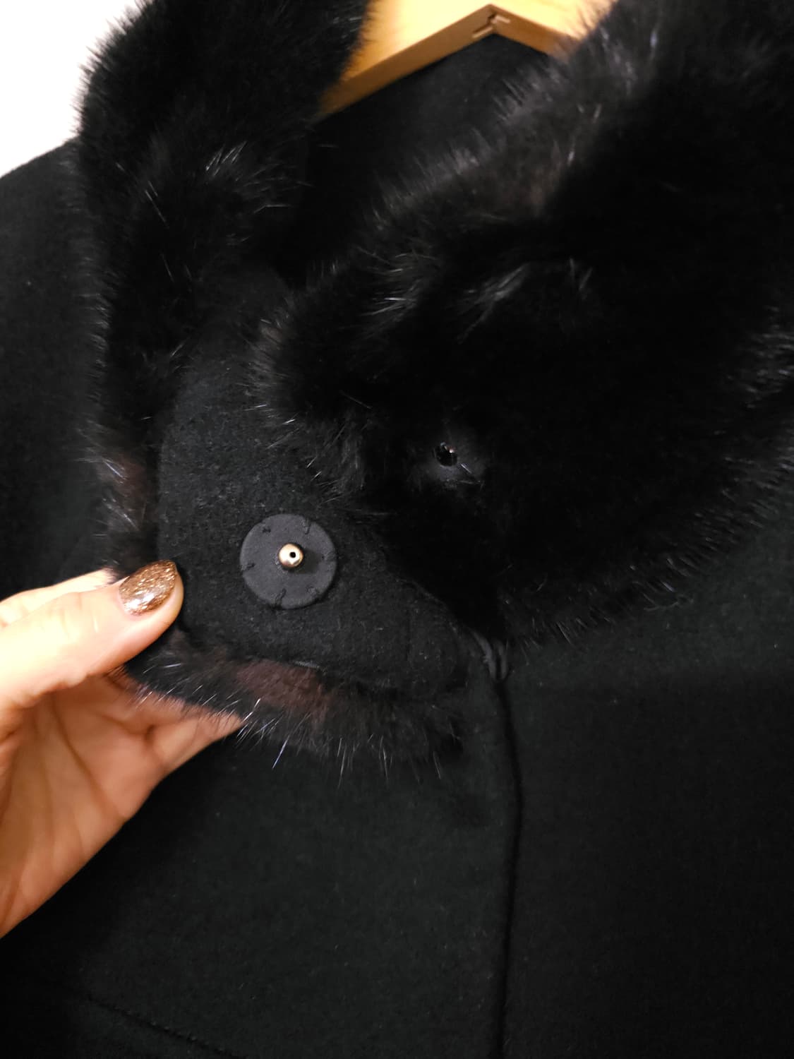 룸나인 밍크카라 앙고라 케이프 코트 상품이미지5