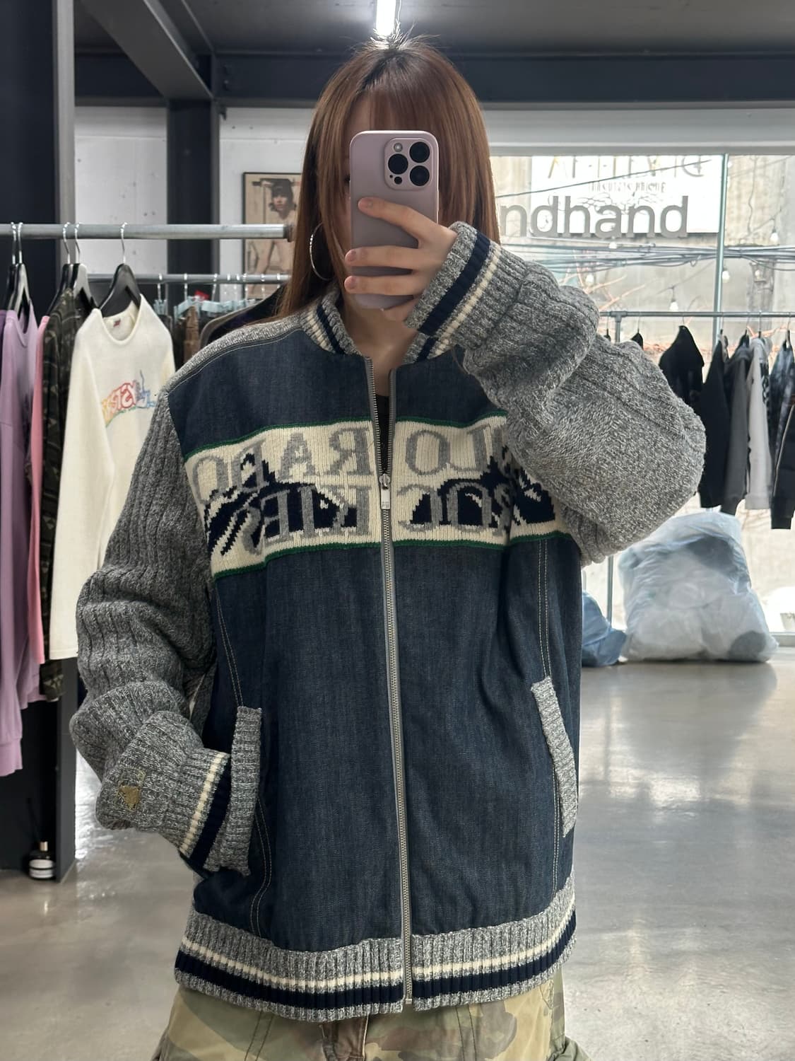 MLB 00s 콜로라도 데님누빔 니트점퍼 상품이미지1