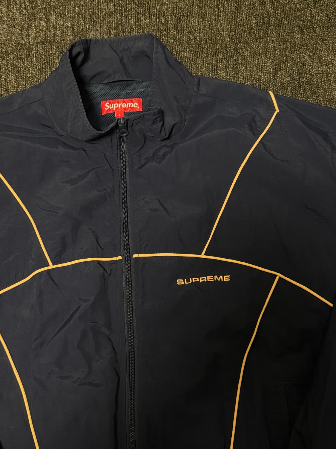 [L] 슈프림 파이핑 트랙 자켓 네이비 상품이미지3