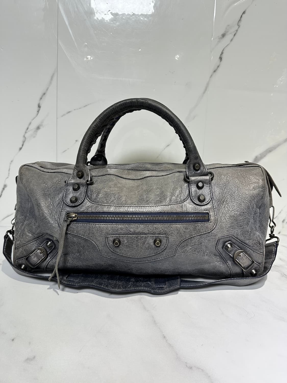 [A 정품] 발렌시아가 시티 모터백 트위기 블루그레이 상품이미지9