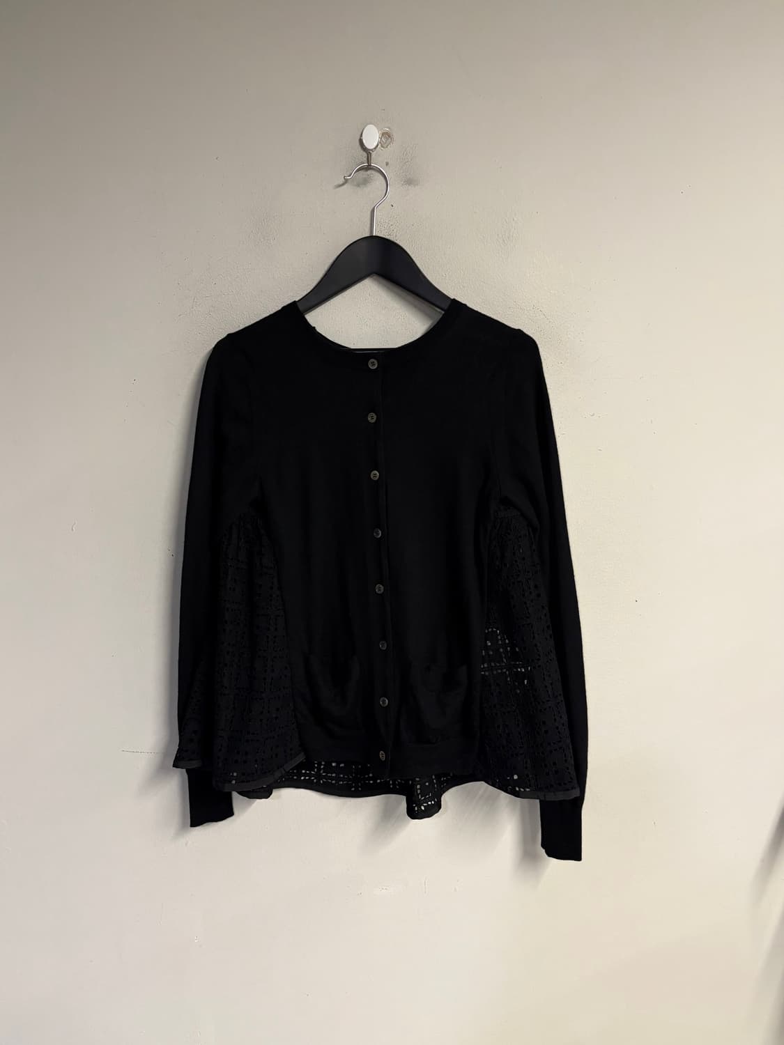SACAI LUCK lace mix knit cardigan  상품이미지2