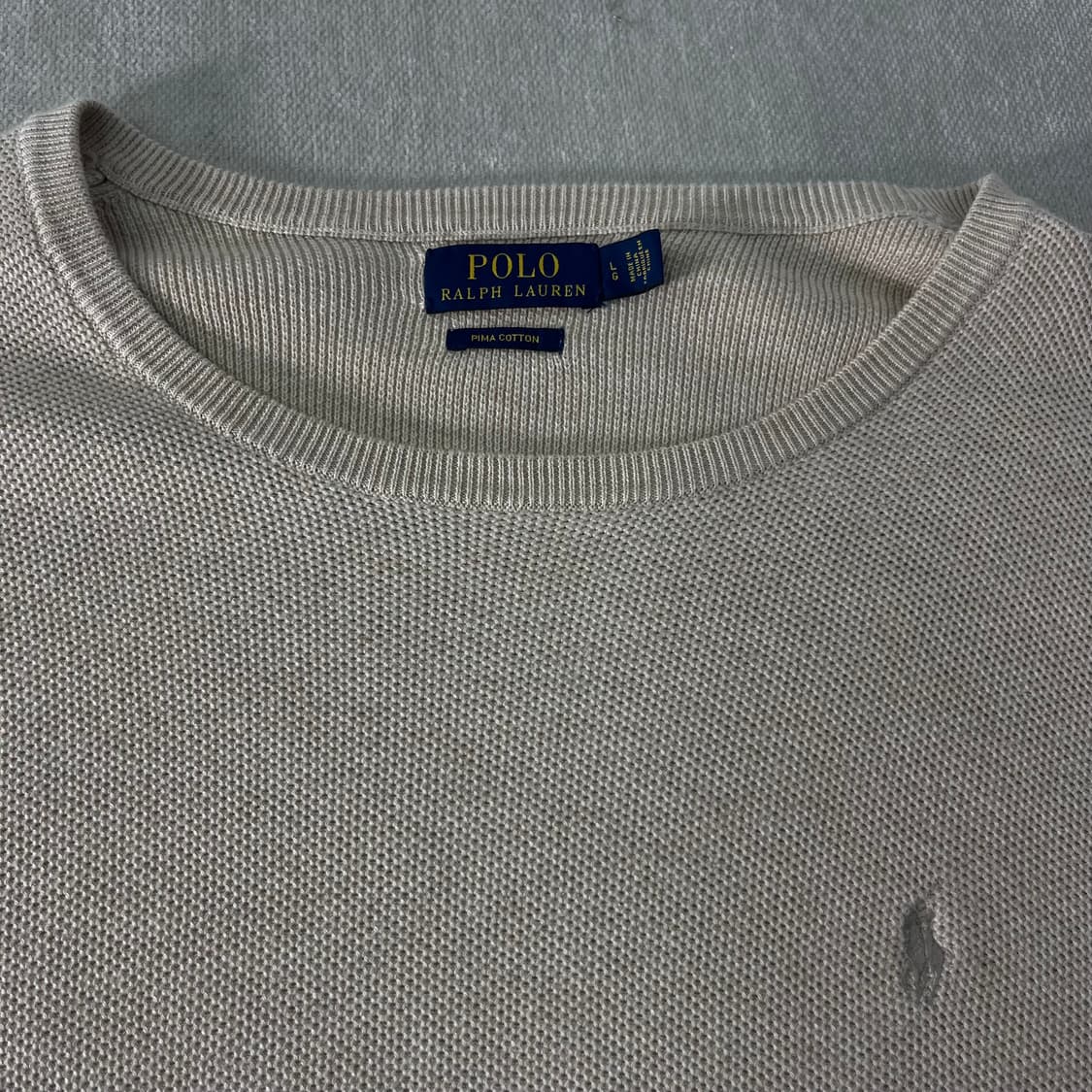 105 폴로랄프로렌 와플 코튼 베이지 니트 상품이미지2