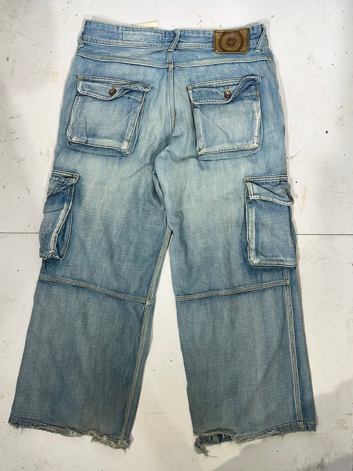 A.N.B 대장급 유틸리티 멀티 포켓 데님 와이드 카고 팬츠 청바지  상품이미지5