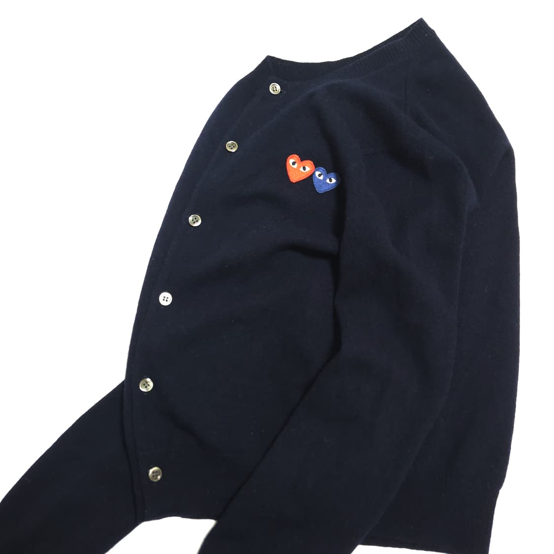 꼼데가르송 우먼 더블 와펜 가디건 네이비 상품이미지3