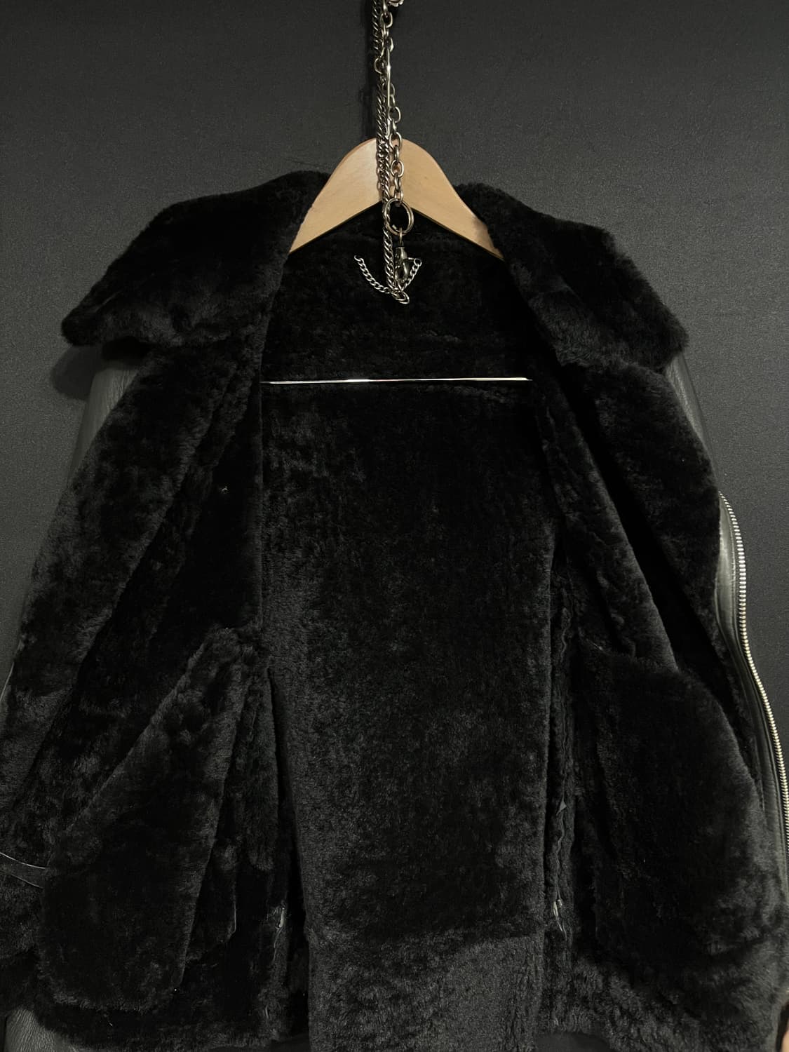 양털 2양가죽 더블라이더 시어링 자켓 상품이미지8