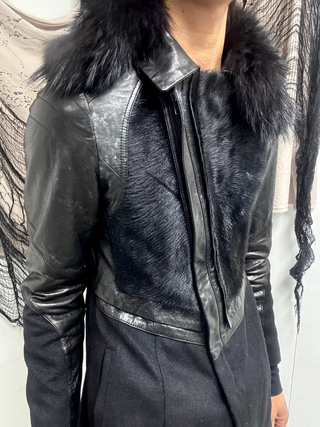 Calf Hair Trimming SheepSkin Leather Coa 상품이미지3