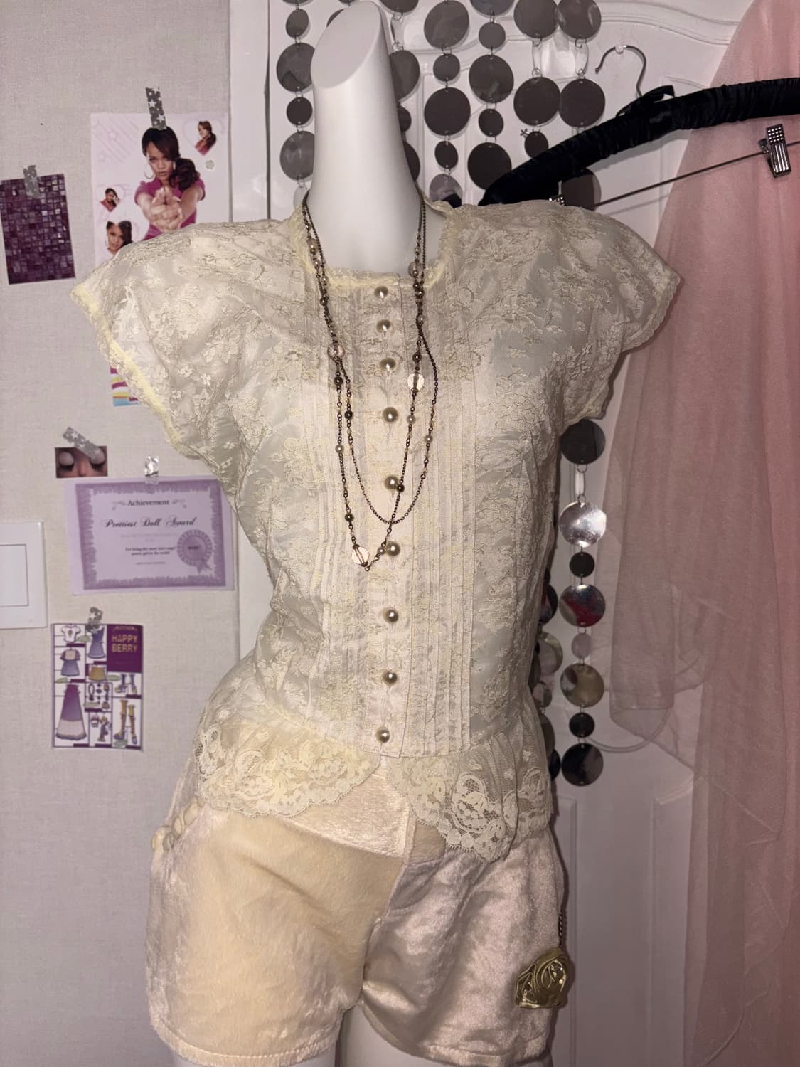 ivory lace button top 상품이미지1