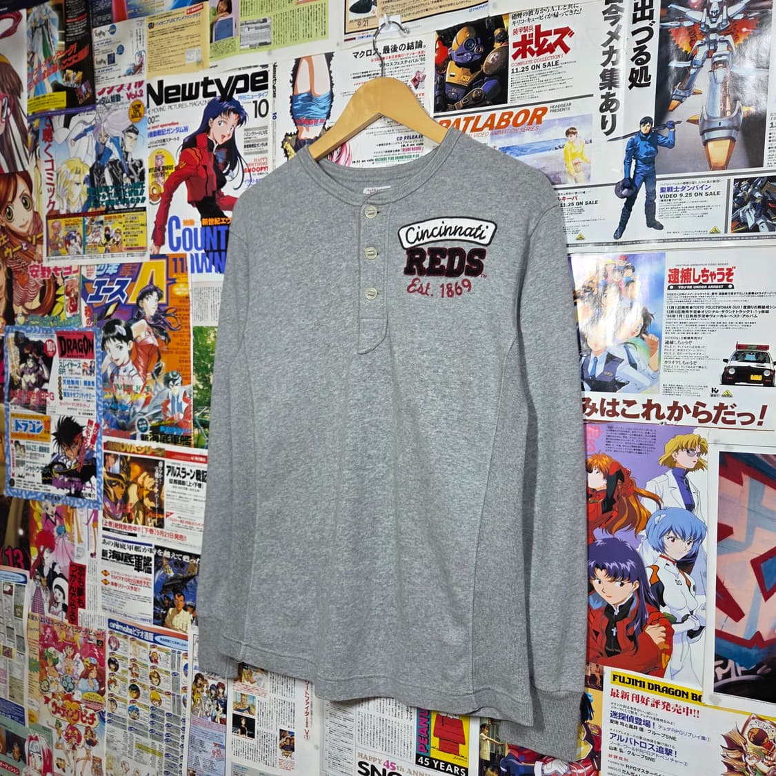 00'S MLB X 유니클로 재팬 신시내티 헨리넥 롱슬리브 상품이미지2