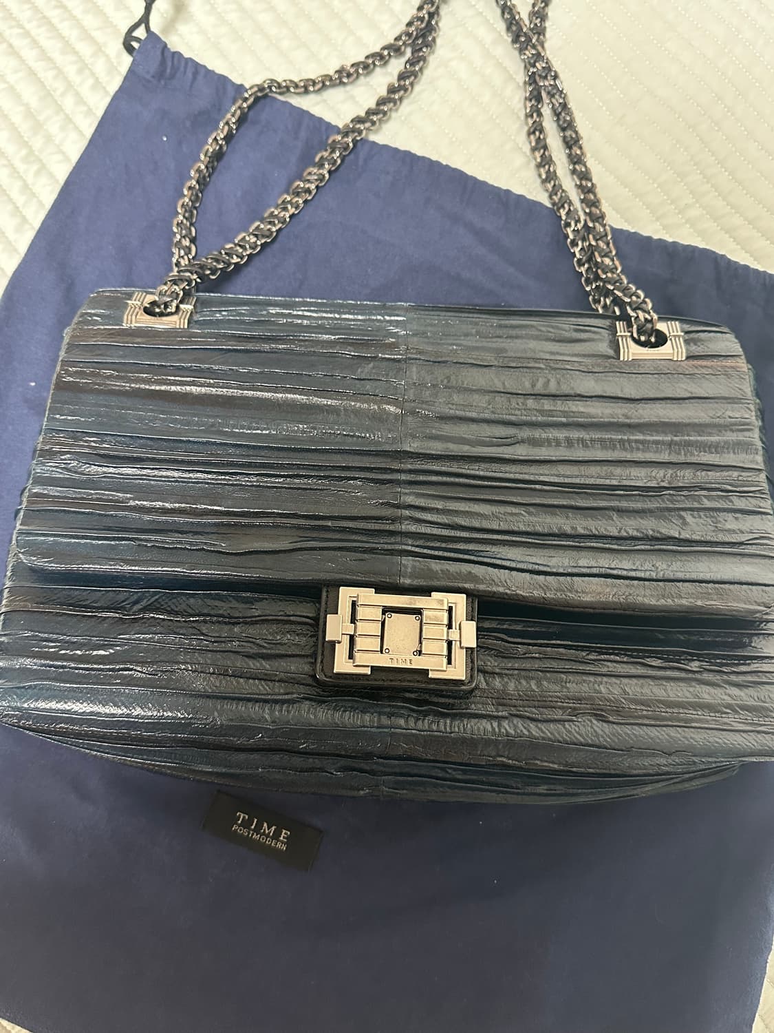 TIME 타임 장어가죽 숄더백 가방 (거의 새상품) 상품이미지1