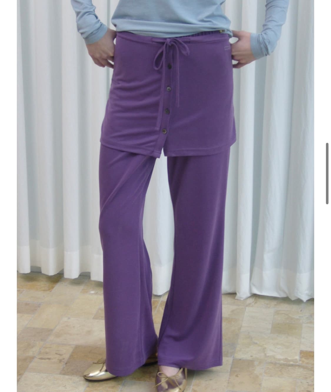포에브- relaxed-fit layered skirt pants  상품이미지2