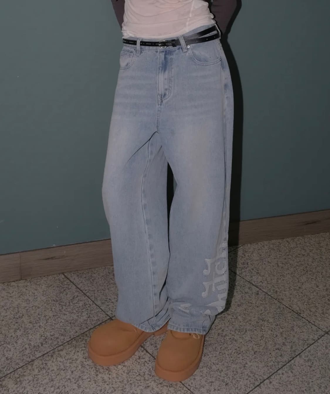 오디너리 홀리데이 X VONDUTCH 데님 와이드 팬츠 상품이미지3