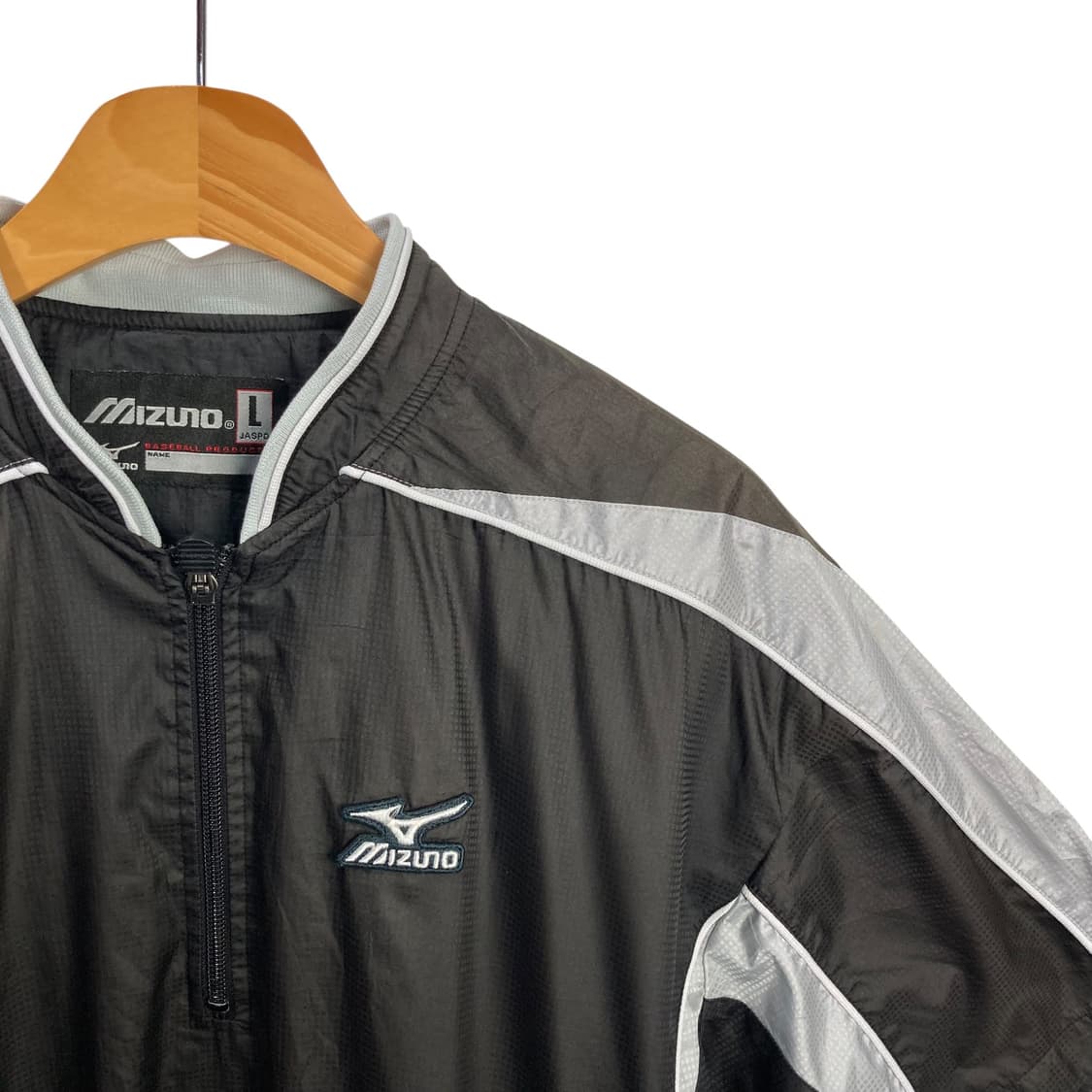 미즈노 브라운 배색 반팔 반집업 상품이미지3