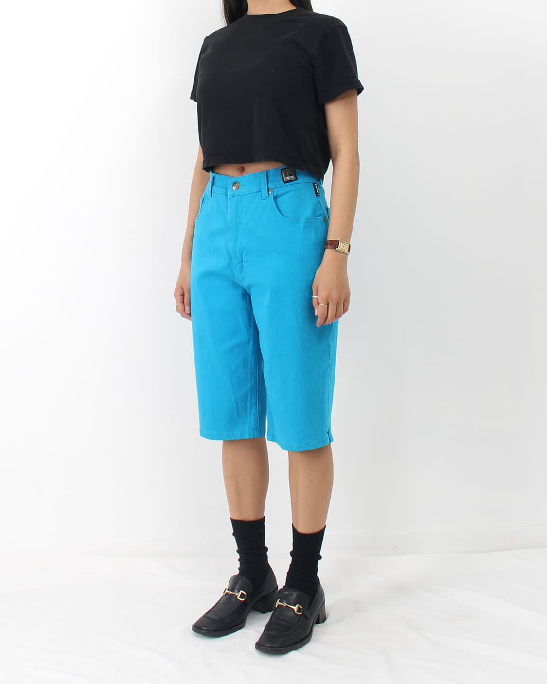 베르사체 VERSACE 빈티지 블루 데님 5부 반바지 상품이미지7