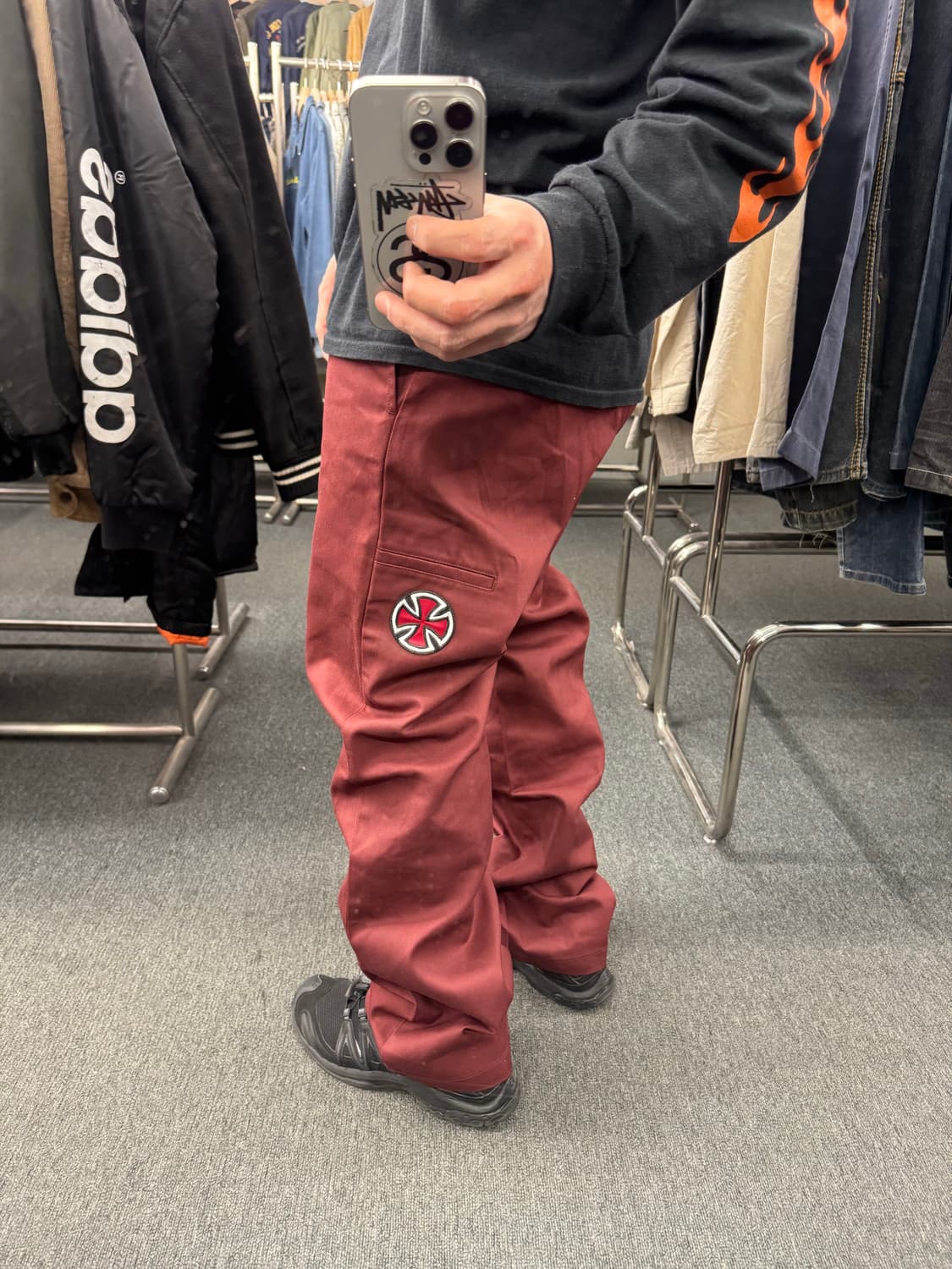 34)디키즈X인디펜던트 버건디 치노팬츠 상품이미지1