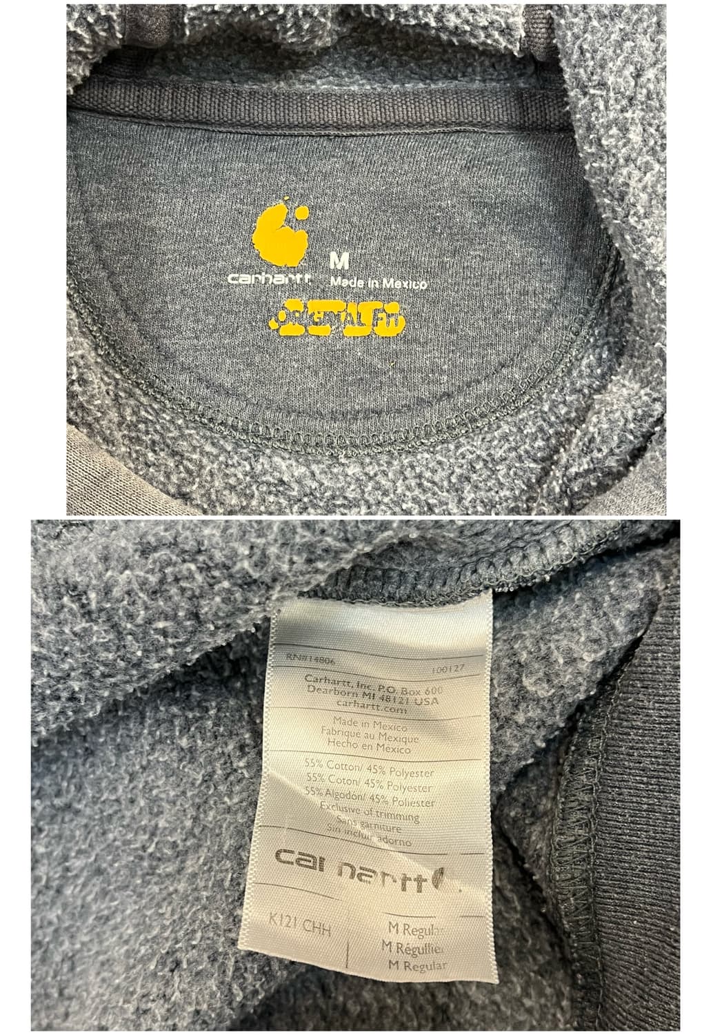 칼하트 기모 후드티 그레이 M #csz2740  상품이미지4