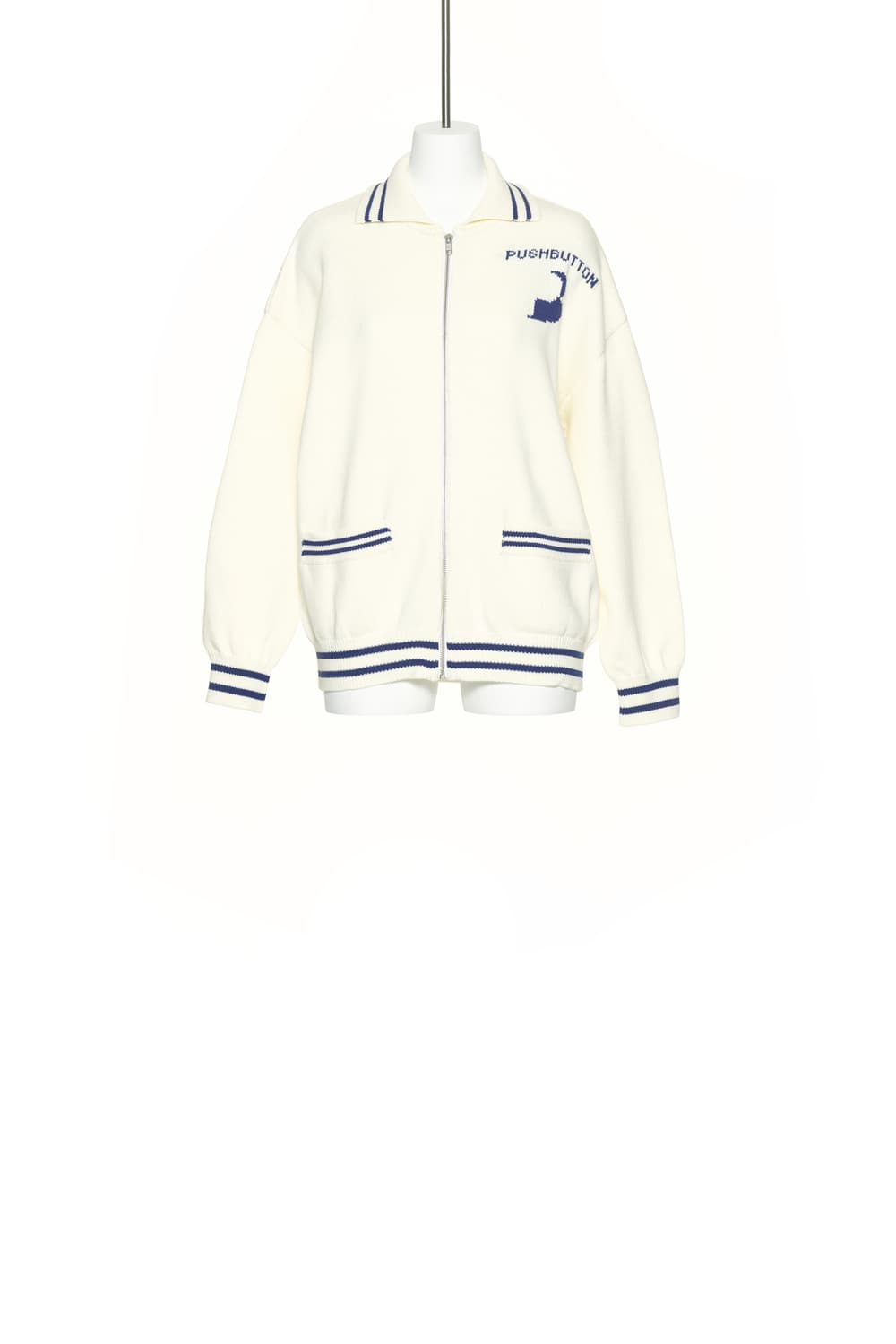 NAVY LOGO ZIP UP CARDIGAN 집업 가디건 상품이미지4