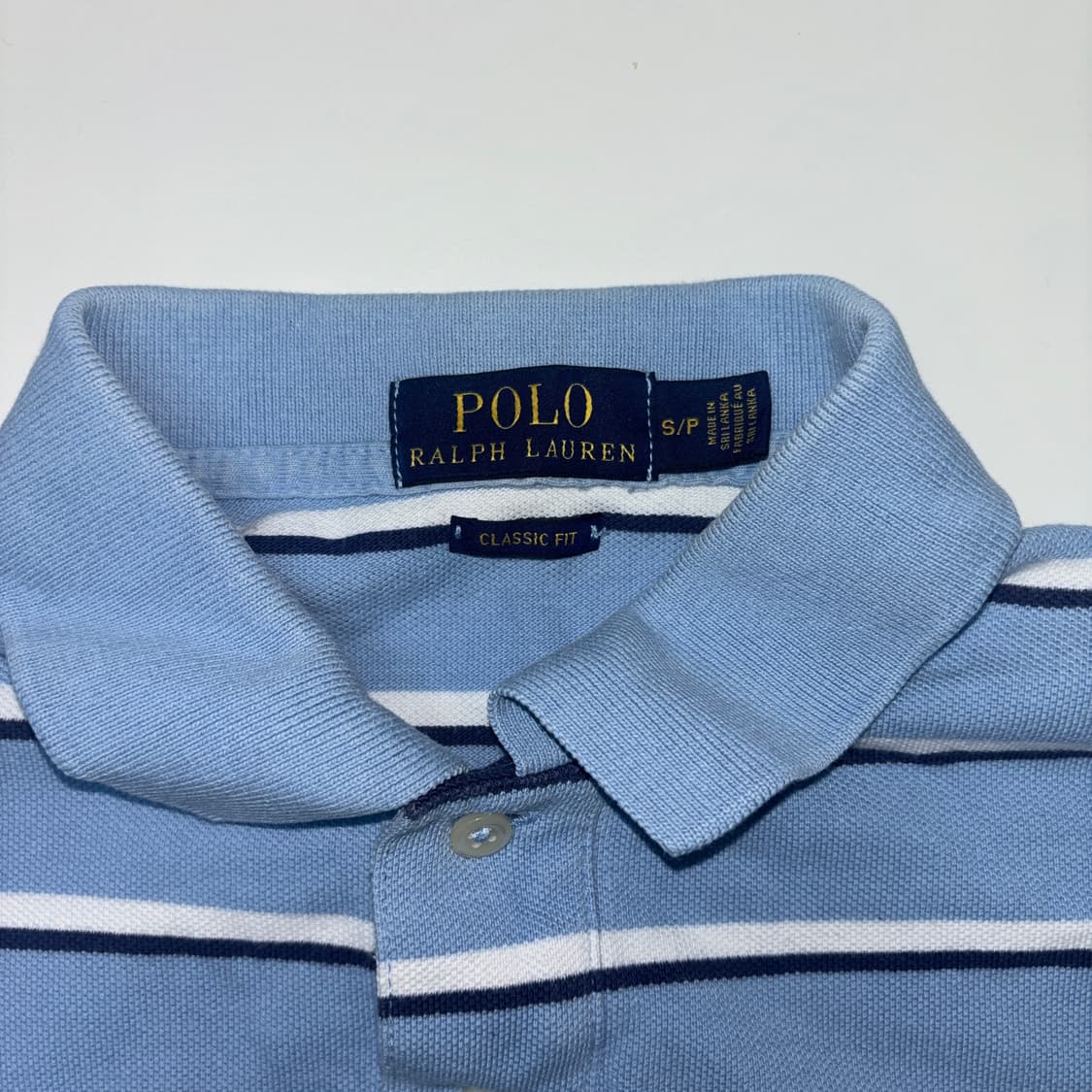 폴로 스트라이프 카라티 S 소라색 상품이미지2