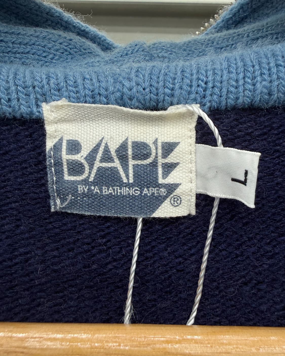 베이프 00s OG 에이프 헤드 컬러블럭 울 니트 후드집업 상품이미지7