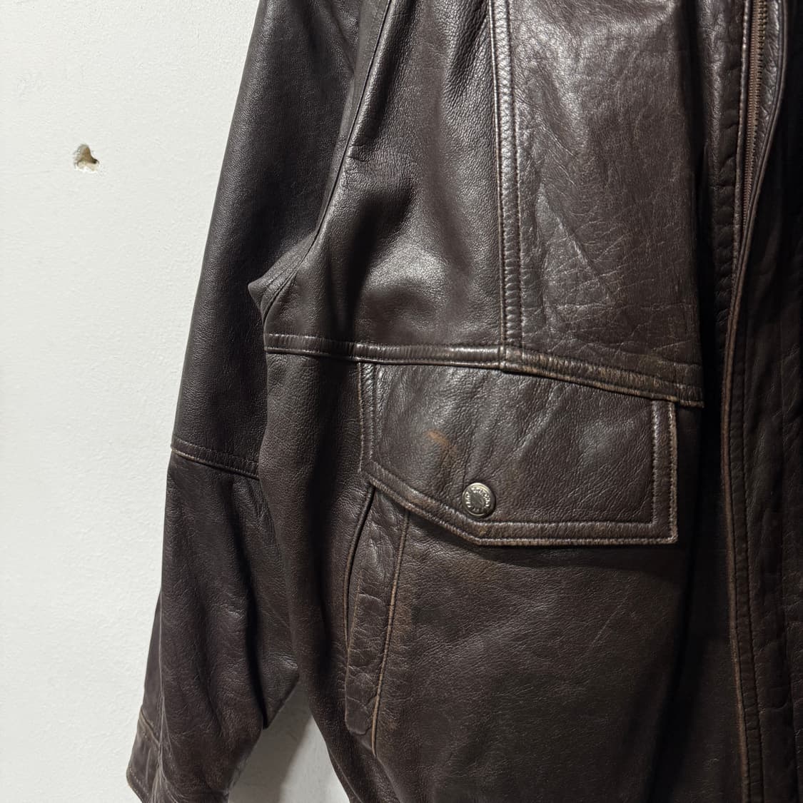 VTG 빈티지 100% 쉽스킨 퍼 카라 탈부착 퀼팅 양가죽 자켓 상품이미지4