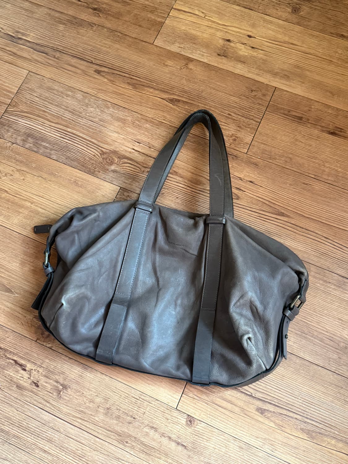 italy 조르지오 아르마니 가죽 토트백 브라운 상품이미지1