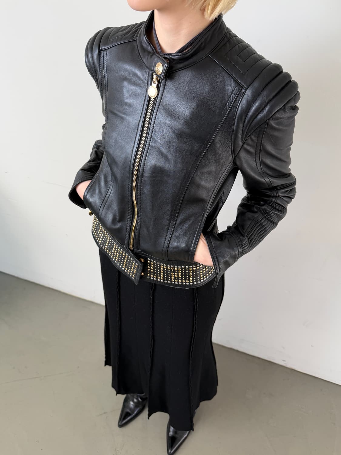 Versace for H&m Stud leather jacket 상품이미지1