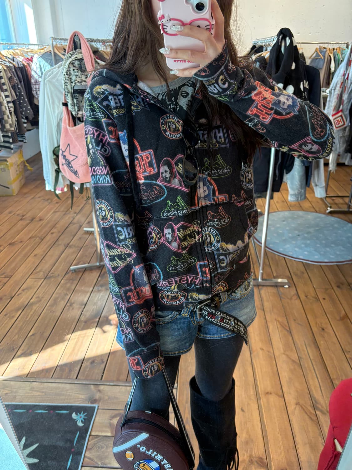 히스테릭글래머 패턴 후드집업 상품이미지3