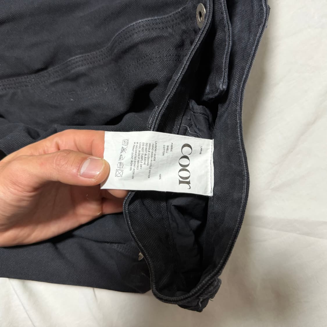 쿠어 오버 다잉 페이디드 신치 사이드 워크 팬츠 (워시드블랙/L) 상품이미지4