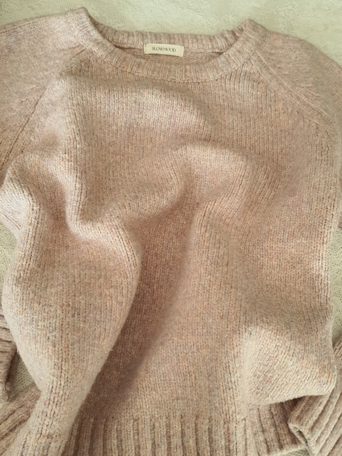 [모리걸] 핑크 라운드넥 니트 스웨터 발레코어니트 상품이미지4