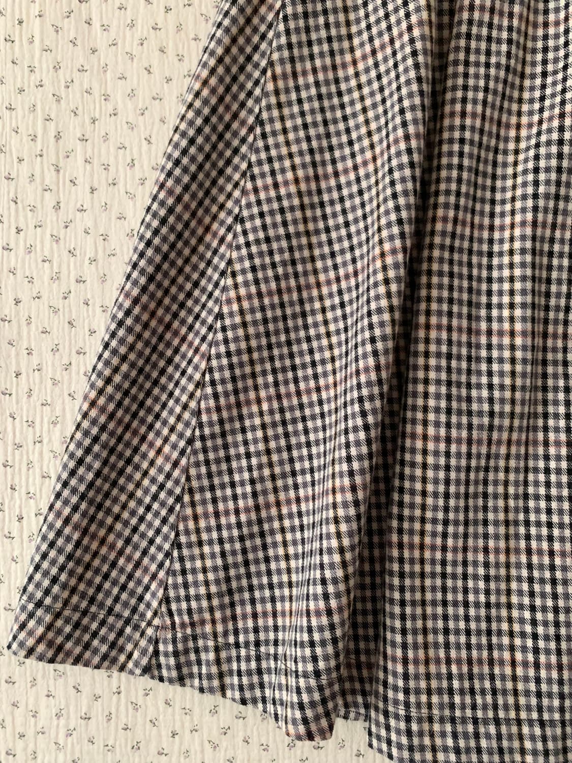 빈티지 깅엄체크 플레어 스커트 상품이미지2