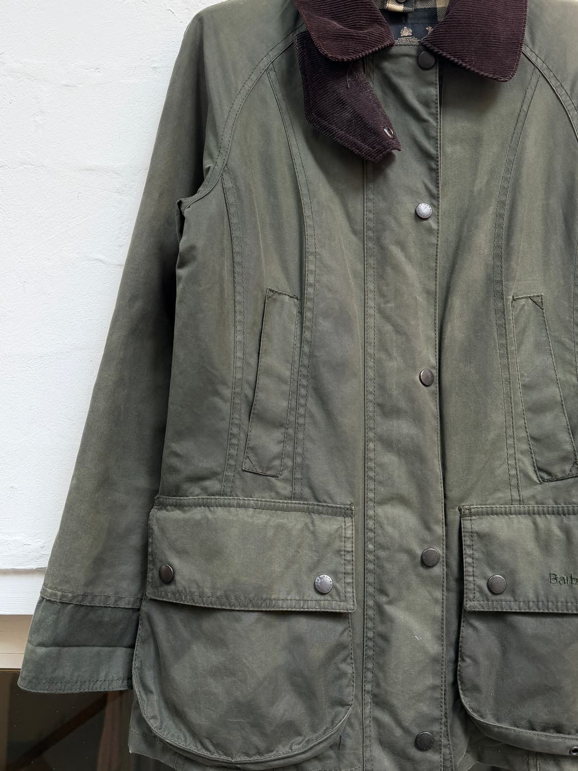 Barbour 바버 비드넬 왁스드 자켓 카키 UK 6 상품이미지4