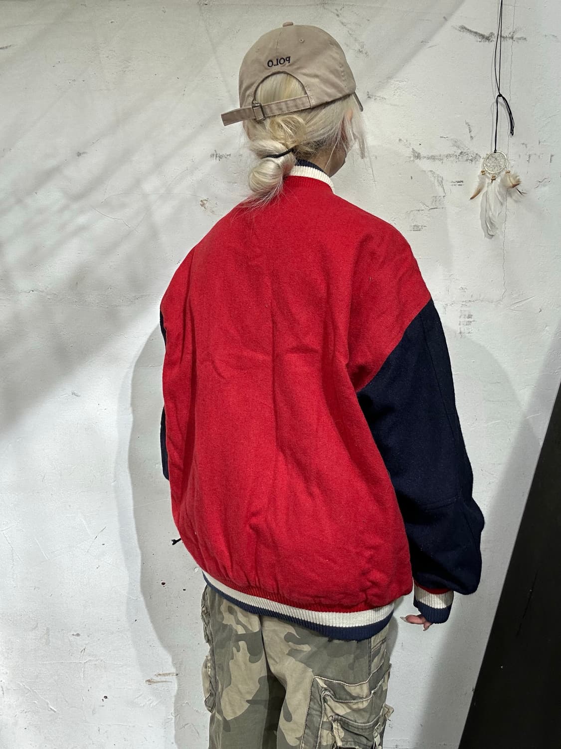 90s 빈티지 레드 모직 바시티 스타디움 잠바 코치 자켓  상품이미지3