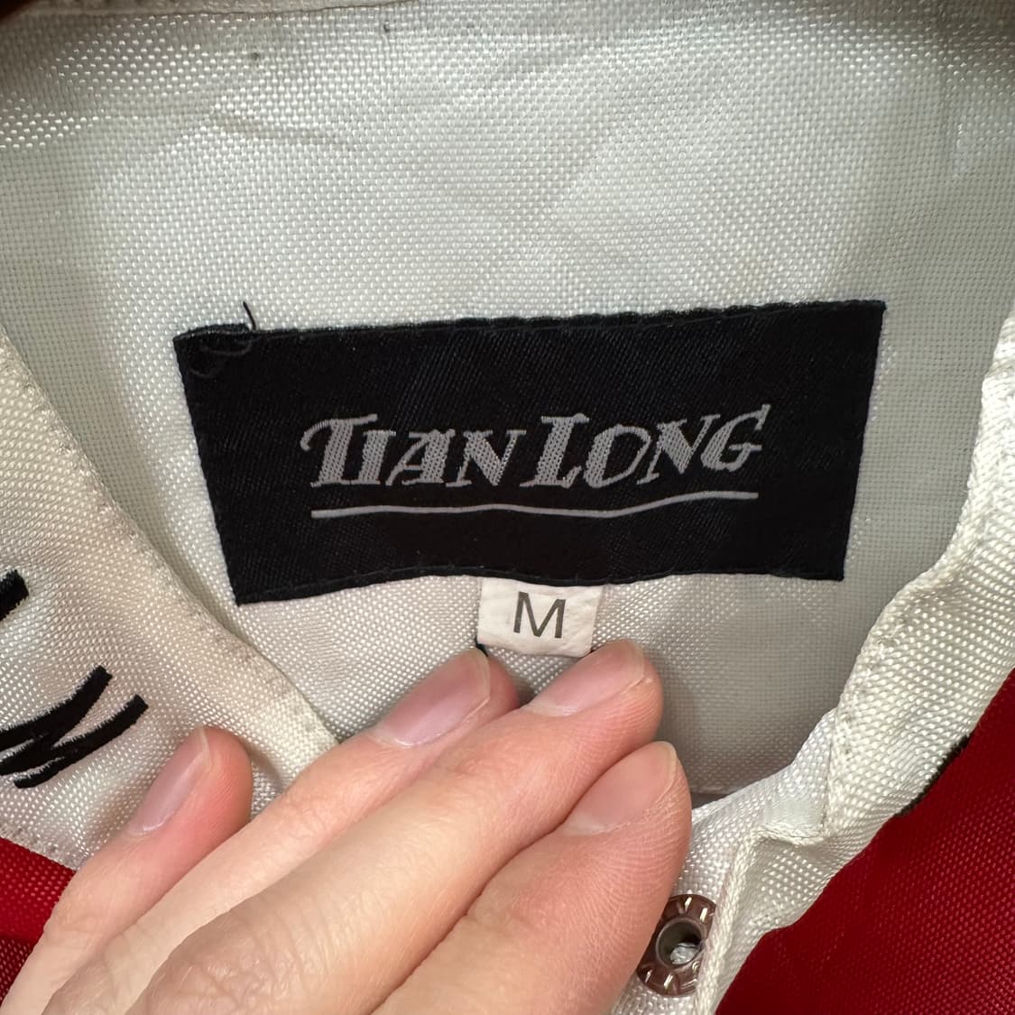 00s USA VINTAGE 크롭 레이싱자켓 패치워크 포인트 레드 블랙 상품이미지5