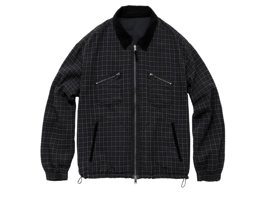 폴리테루 리버시블 블루종 라미 & 체크 002 블랙 체크 + 차콜 상품이미지1