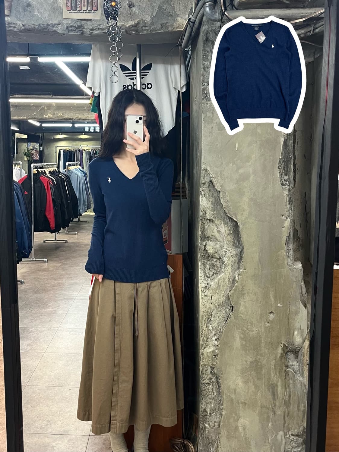 폴로 랄프로렌 브이넥 니트 네이비 L #csz2768 상품이미지1