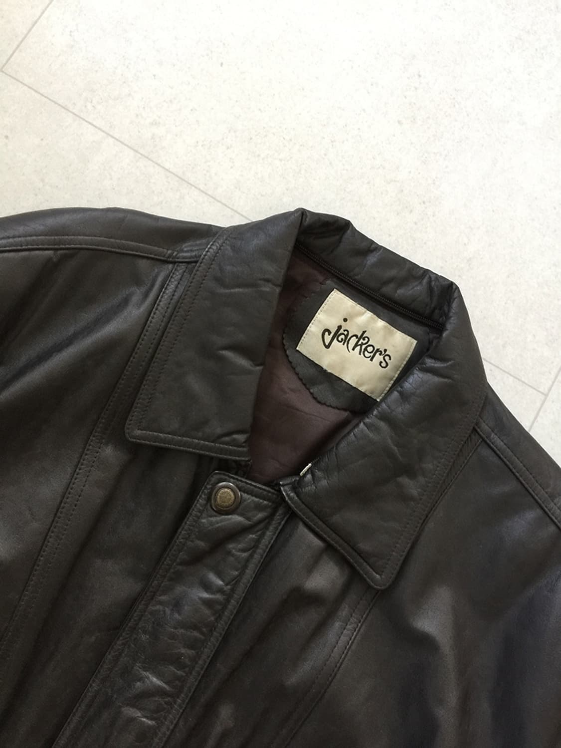 90s Man Vintage Cow Leather Jacket 105 상품이미지2