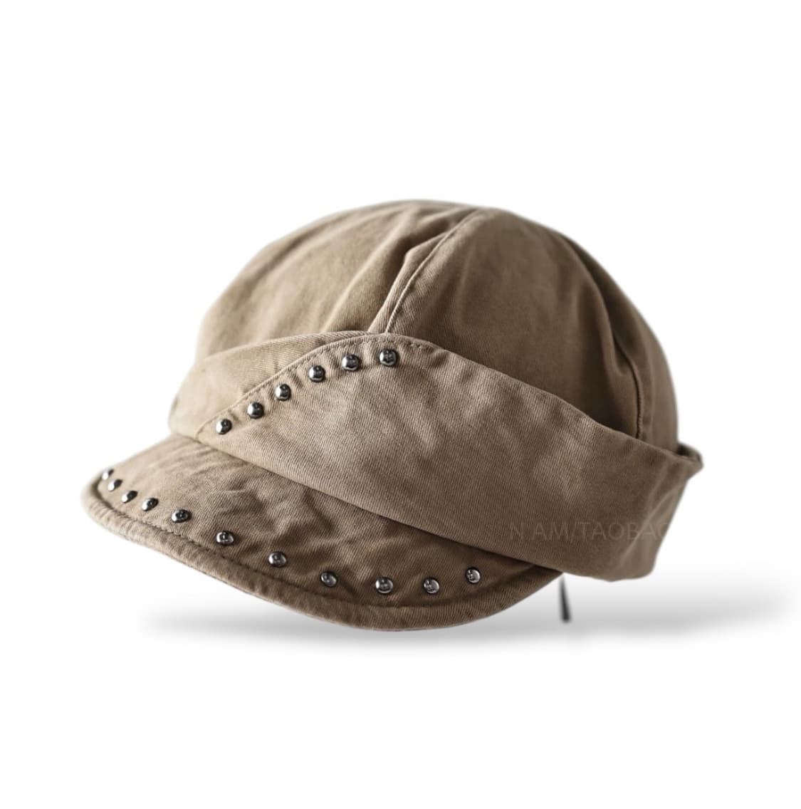 빈티지 스터드 워싱베이지 컬러 헌팅캡  상품이미지1