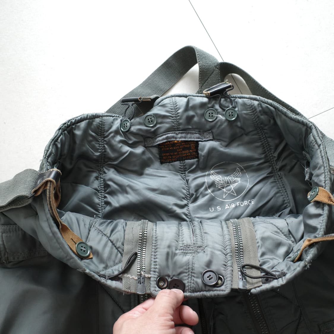 50s 미공군 오리지널 A-11D 플라잉 트라우저 32 크라운지퍼 상품이미지7