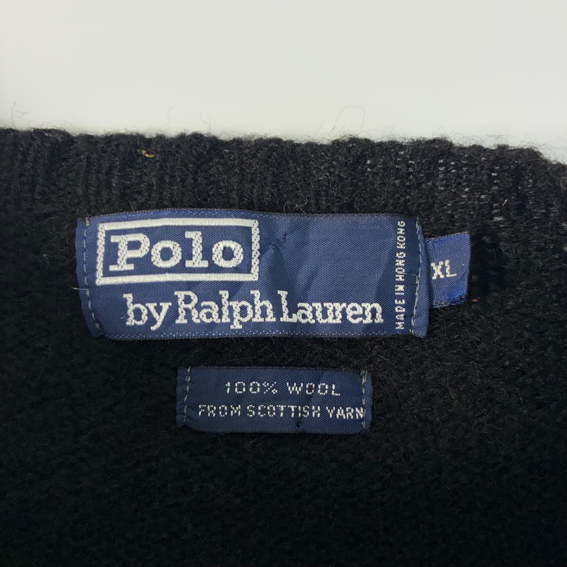 Polo  폴로 랄프로렌 90,s 자수 울 블랙 니트  상품이미지4