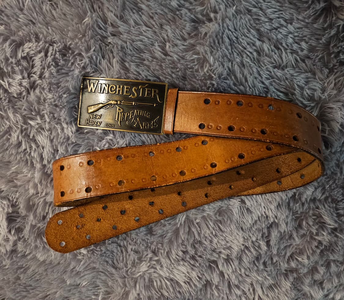 미국[빈티지] 윈체스터(Winchester) 통가죽 벨트 상품이미지1