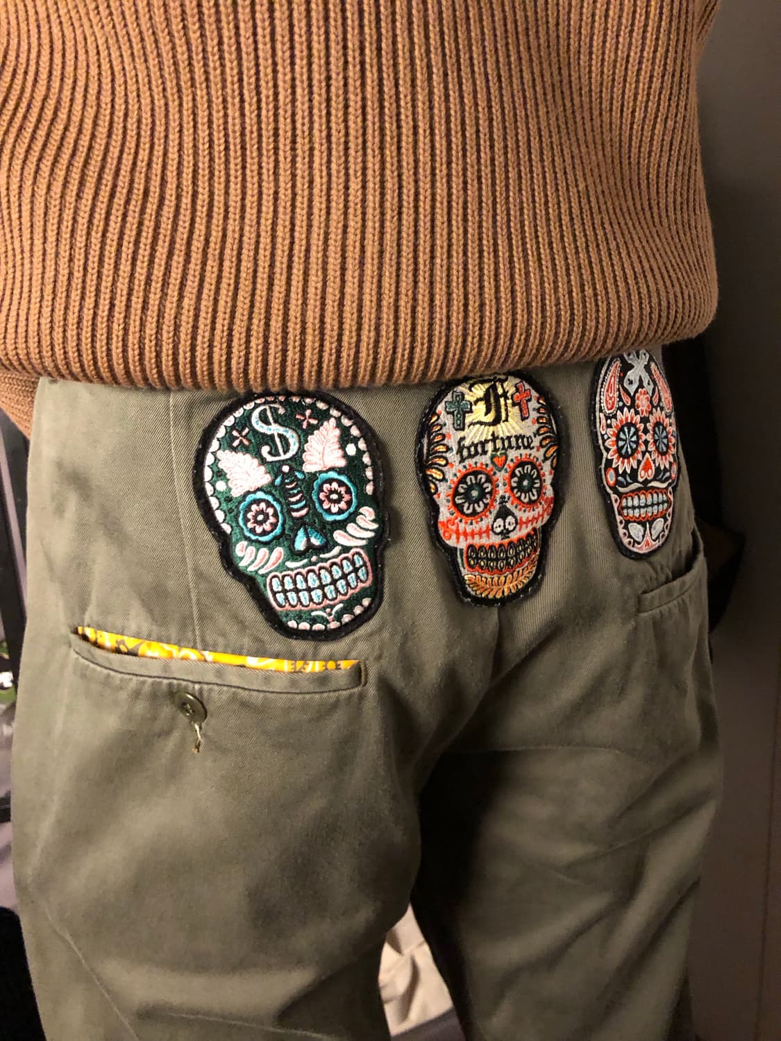 사스콰치패브릭스 멕시칸 스컬패치 치노 상품이미지1